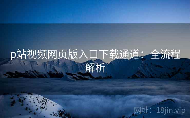 p站视频网页版入口下载通道：全流程解析