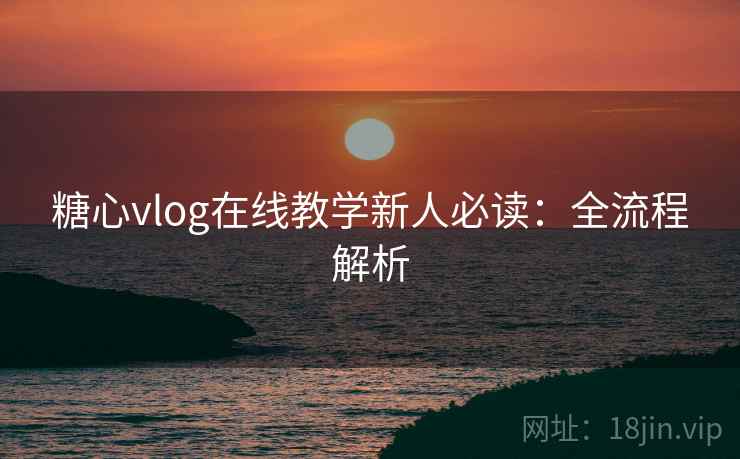 糖心vlog在线教学新人必读：全流程解析